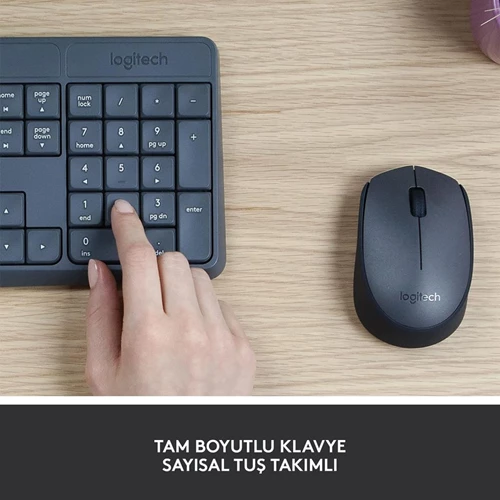 Logitech MK235 920-007925 Kablosuz Klavye Mouse Set Siyah
