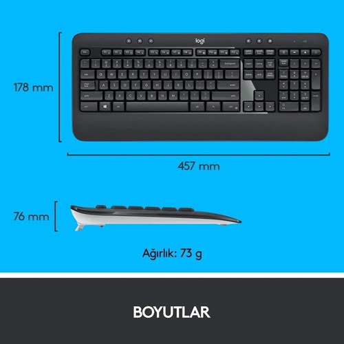 Logitech MK540 920-008687 Kablosuz Klavye Mouse Set Siyah